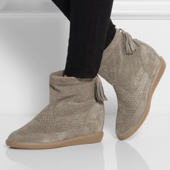 ISABEL MARANT BASLEY PERFORATED WEDGE HEEL - Picture 2 of 7